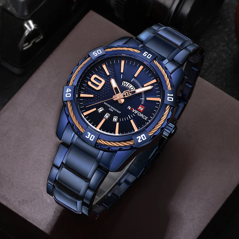 Часы NAVIFORCE мужские спортивные водонепроницаемые кварцевые|masculino|masculinos relogiosmasculino