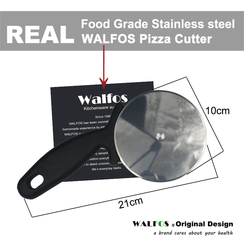 Pizza Cutter WALFOS Food Grade Stainless Steel Pizza Cutter Round Shape Pizza Wheels Cutters Cake Bread Round Knife Cutter Tools