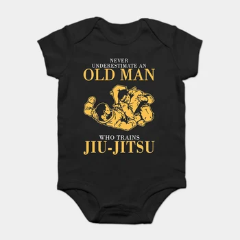 

Baby Onesie Baby Bodysuits kid t shirt New Funny Top Underestimate An Old Who Trains Jiu Jitsu T Shirt