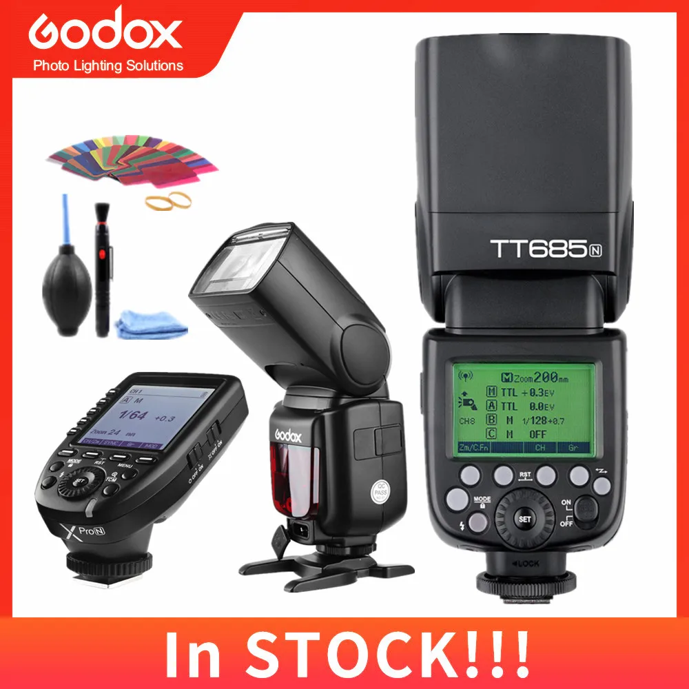 Godox TT685N 2,4G Беспроводная HSS 1/8000s i-ttl GN60 вспышка XPro-N триггер для Nikon D800 D700 D7100 D5200 D5000 D810 - Цвет: 1xTT685N and XPro-N