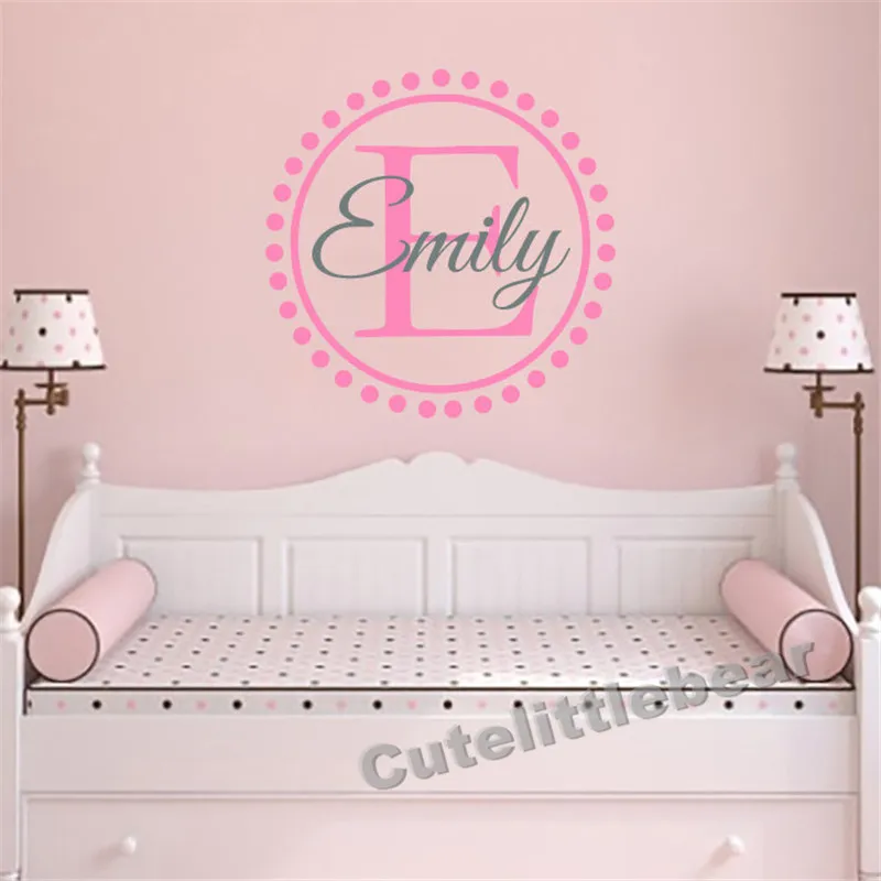 girls name custom wall decal vinyl monogram wall decor sticker