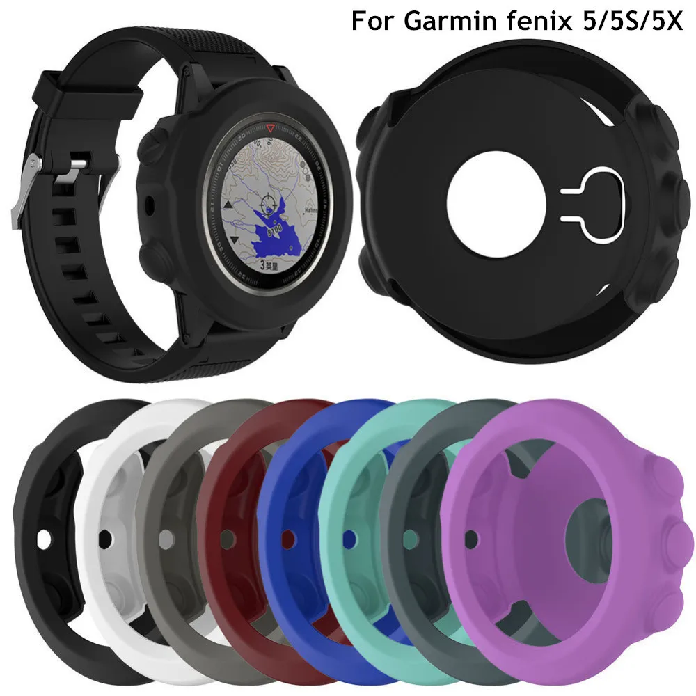Silicone-Protective-Case-Cover-For-Garmin-fenix-5-5S-5X-Bracelet-Protector-Shell-for-Garmin-Fenix