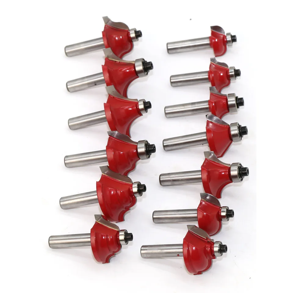 35PCS one set 8mm Shank Tungsten Carbide Router Bit Set Wood Woodworking Cutter Trimming Knife Forming Milling w/ Wood Case box
