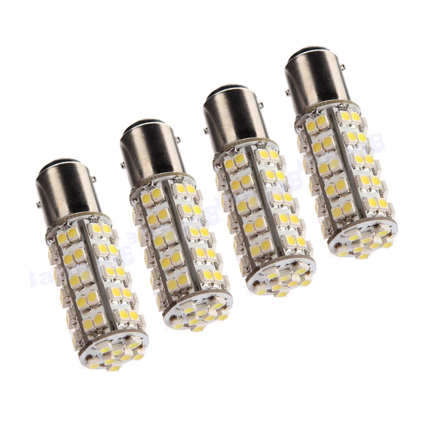

10x) 4 x Car 1157 68 SMD LED White Tail Turn Brake Signal Bright Light Bulb Lamp 12V
