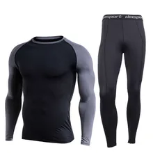 Новые зимние комплекты термобелья Для мужчин быстросохнущая антимикробные эластичные Для мужчин термо белье мужские теплые кальсоны Фитнес Номинальное