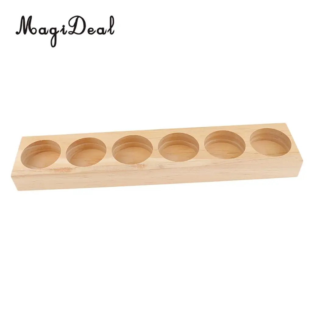 pcs NATURAL WOOD Aromatherapy Essential Oil Display Storage Organizer Rack Stand Holder for 6pcs 15ml Bottles
