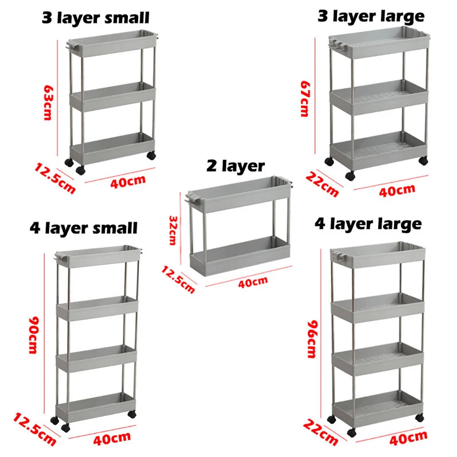 2/3/4 Слои Gap Кухня стеллаж для хранения с шкив Ванная комната организовать полка Экономия пространства подвижный собрать полки