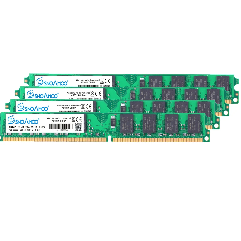 SNOAMOO Desktop PC RAMs DDR2 4GB(2x2GB) 800MHz PC2-6400S 240-Pin 1.8V DIMM For intel and AMD Compat