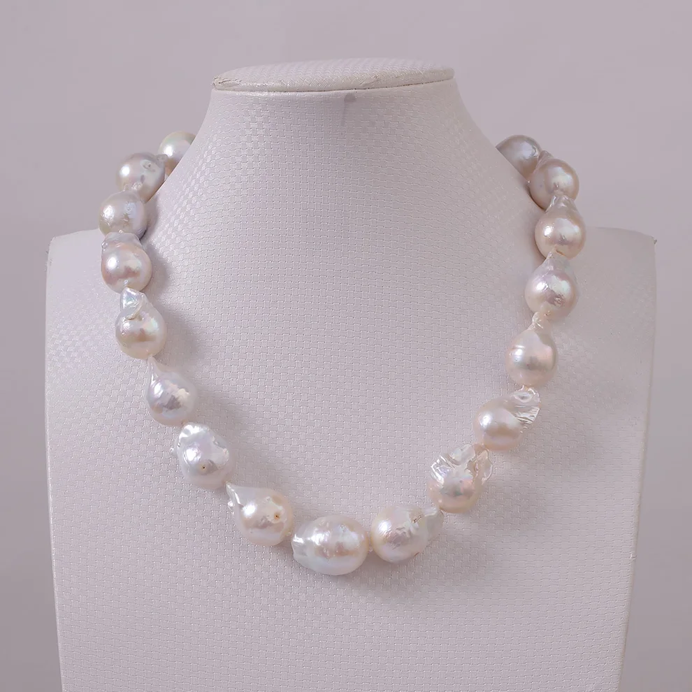 [YS] 12-13 мм Высокое качество белый барокко пресноводные жемчужины неправильной формы ожерелье ювелирные изделия