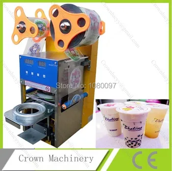 

Free Shipping LED Automatic Bubble Tea Cup Sealing Machine with Counter