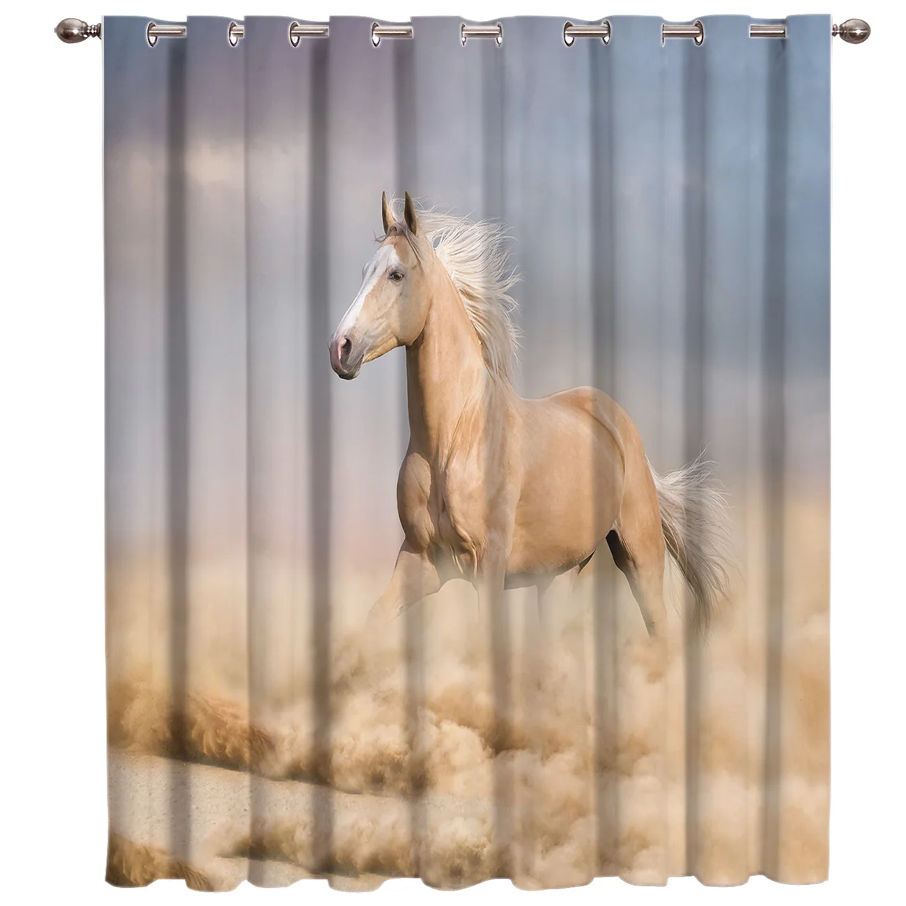 

Running Wild Horse Window Curtains Dark Curtain Lights Bathroom Kitchen Bedroom Indoor Fabric Window Treatment Ideas Party Decor