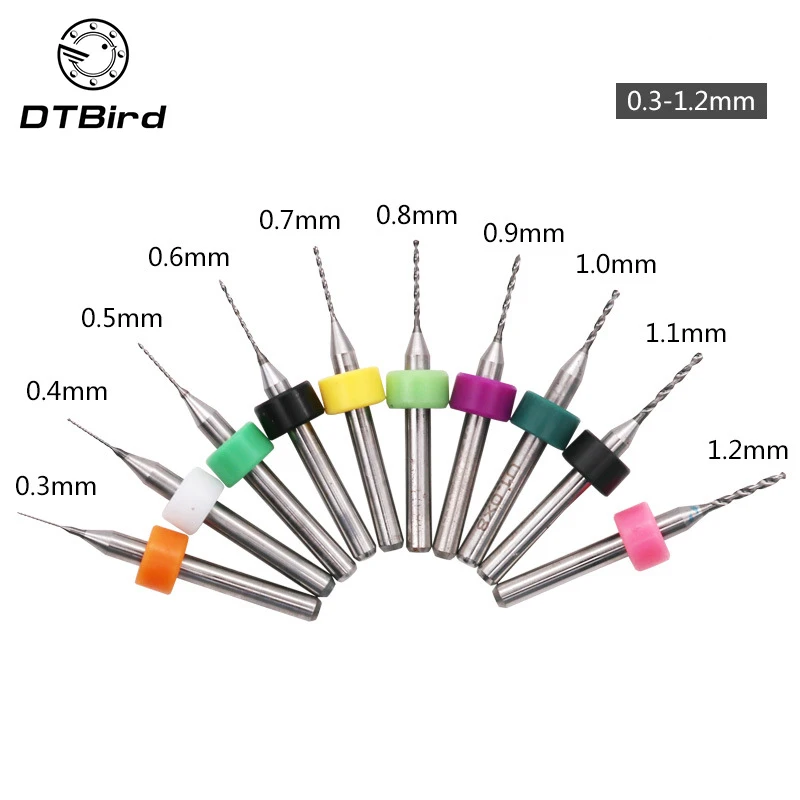 10 шт. PCB Сверла Набор Мини Вольфрамовая сталь карбид сверло Набор для металла Деревообработка монтажная плата ЧПУ Инструменты DT6