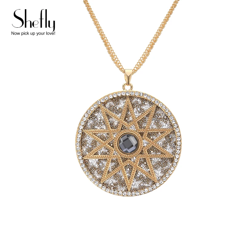 

Fashion Jewelry Big Star Pendant Necklace For Women Gold Glittering Starry Sky Sweater Chain Long Necklace 2019 New Arrival
