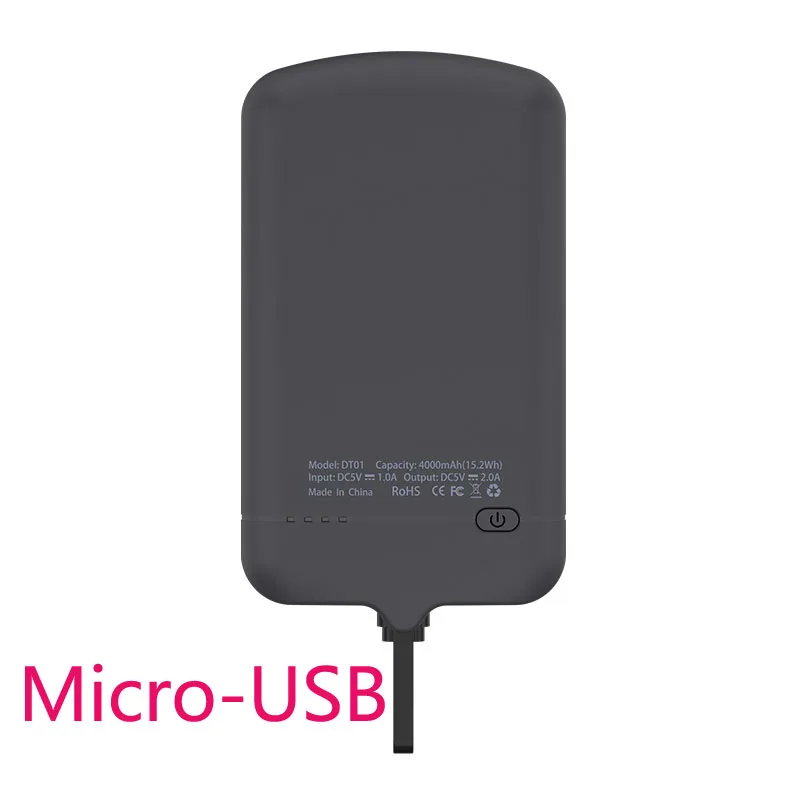 

4000mAh Andriod Phone Universal Power Bank External Battery Case For Samsung S6 edge S5 Micro-USB Battery Charger Charging Cover