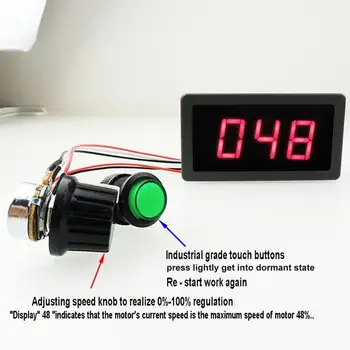 

CCM5D Digital Display LED 6V 12V 24V PWM DC Motor Controller Variable Speed Regulator