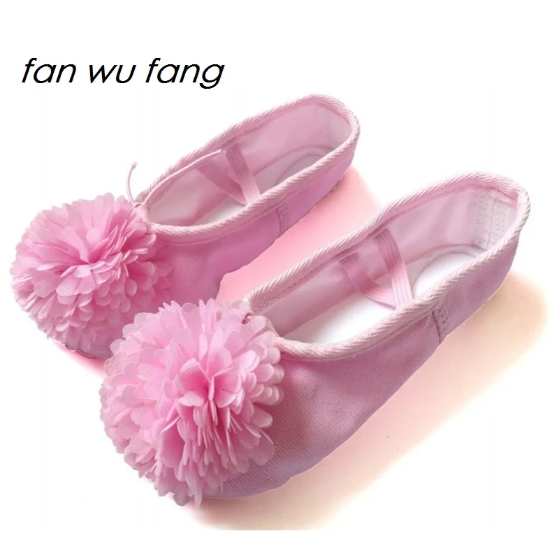 Fan wu fang/2017 г. Новая парусиновая обувь украшенная хризантемами для танцев мягкие