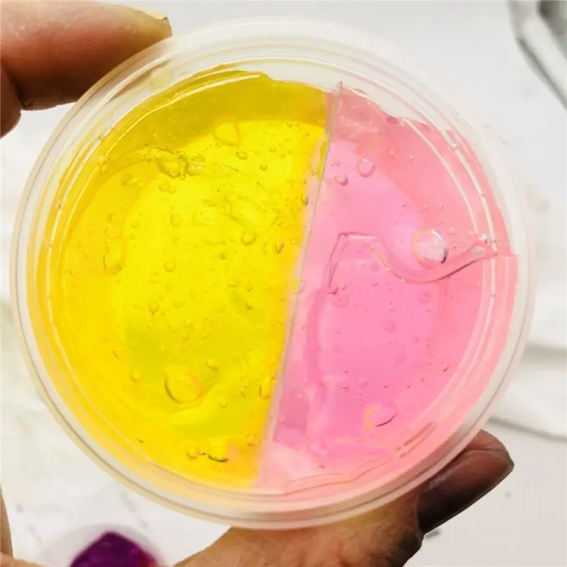 

2019 Popular Colorblock Gradient Crystal Mud Cool Multicolor Slime Toys Clear Clay Kids Toy Playdough Lizun Handgum
