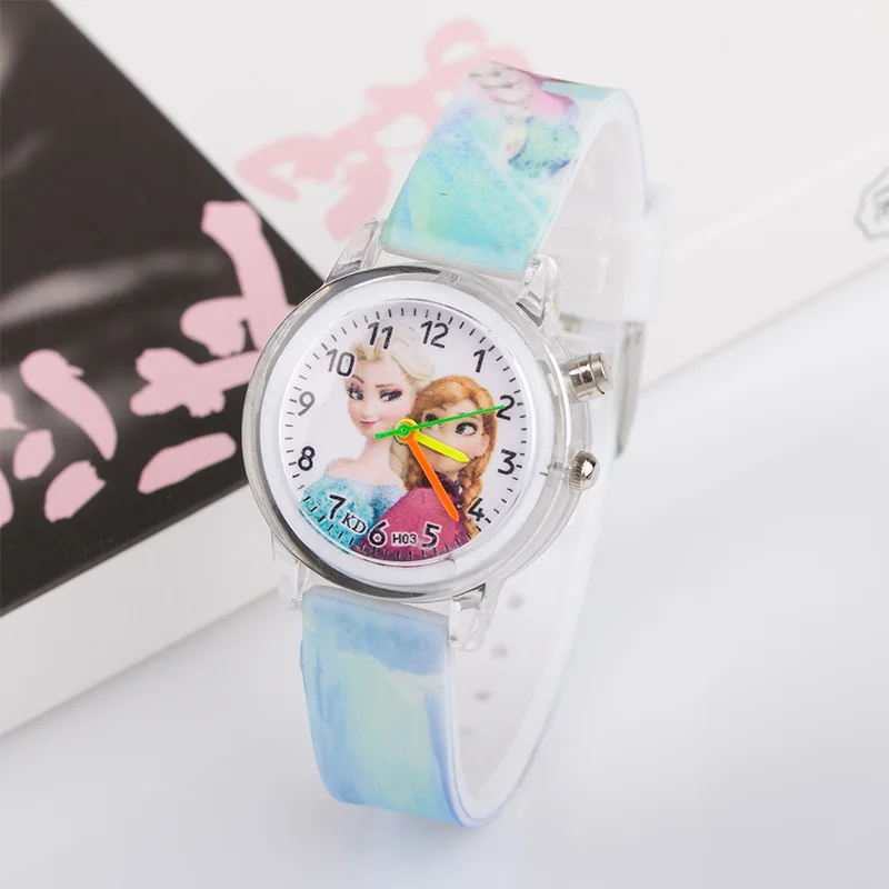 fashion kids children girls boys 3D cartoon snow Queen Princess Watch students sister birthday gift party quartz wrist watches