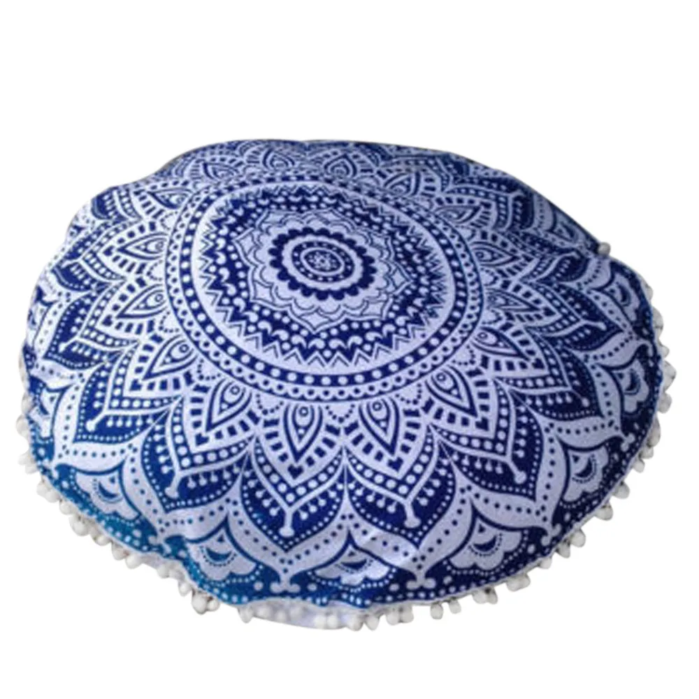 Большая индийская напольная Подушка мандалы чехол круглая богемная подушка для
