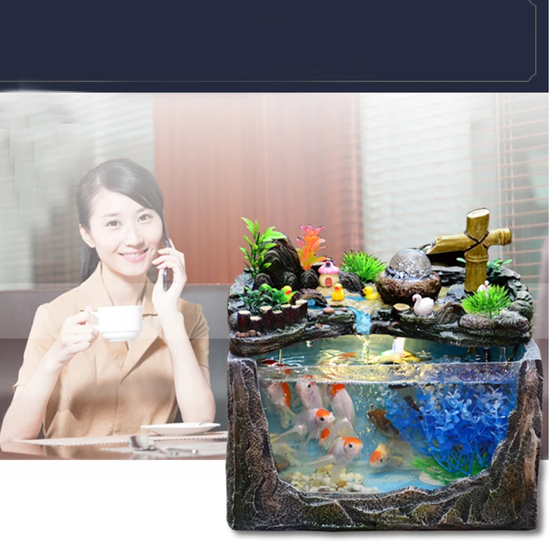 110/220 в натуральный каучук Rockery Waterscape для офиса и рабочего стола украшение ремесла