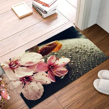 

Peach Blossom Cobblestone Zen Door Mats Kitchen Floor Bath Entrance Rug Mat Absorbent Indoor Bathroom Decor Doormats