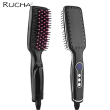 משולב מחליק שיער מקצועי Detangling מברשת ברזל מיישר שיער חשמלי מברשות מברשת שיער מסרק ישר