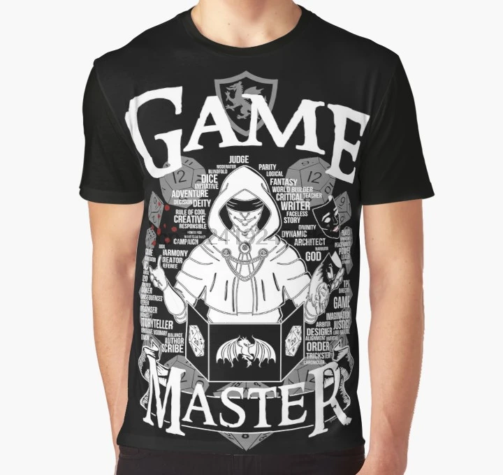 

All Over Print 3D Tshirt Men Funny T Shirt Game Master - White Graphic T-Shirt