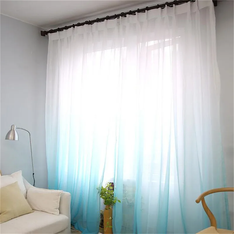 Blue Romantic Decorative Curtain tulle voile curtains Door Precious