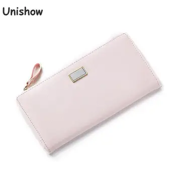 

Unishow Women Wallet Long Female Purse Clutch Simple Elegant Pu Leather Ladies Wallet Big Capacity Korean Purse Phone Wallet Bag