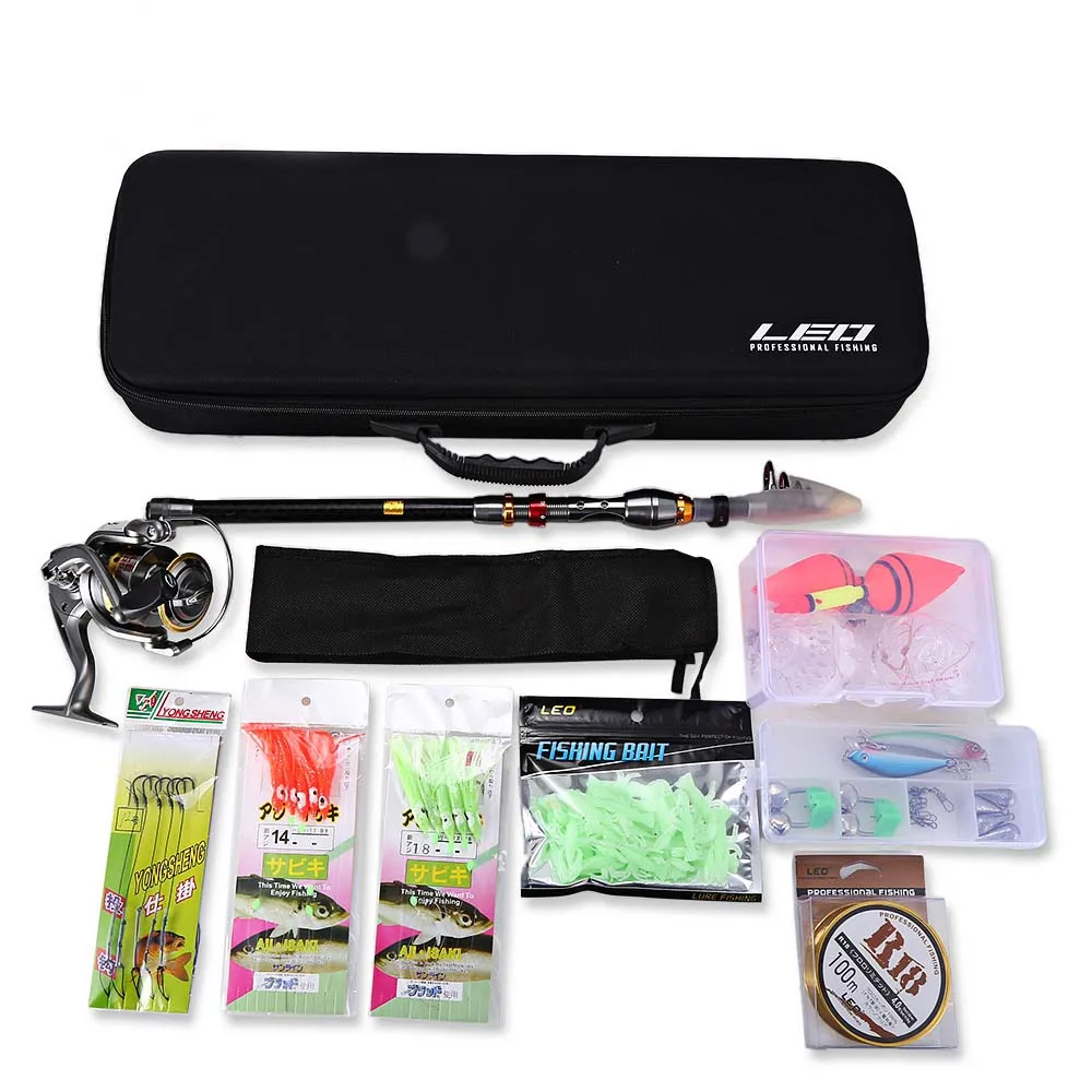 

Outdoor 2.1/2.4/2.7/3/3.6M Telescopic Fishing Spinning Rod Reel Combo Full Kit Set with Fish Line Lures Hooks Floats Bag Case