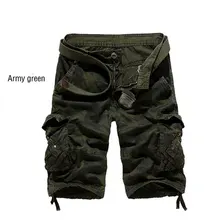 Шорты Карго в стиле милитари летние мужские хлопковые до колен мужские шорты в повседневном стиле большие свободные большие размеры хаки