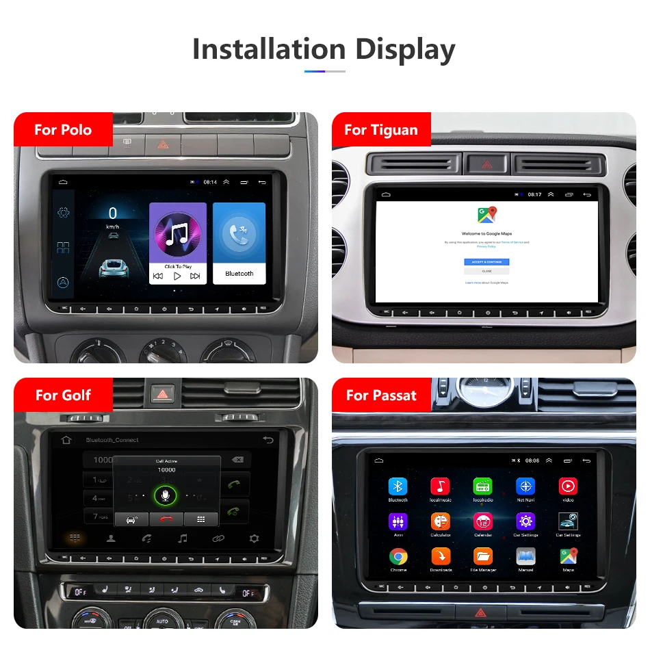 Cheap Jansite 9" Car Radio Android 8.1 Player For Volkswagen Golfplus (2008-2013) Polo 2010 Touch screen GPS Navigation Bluetooth FM 2