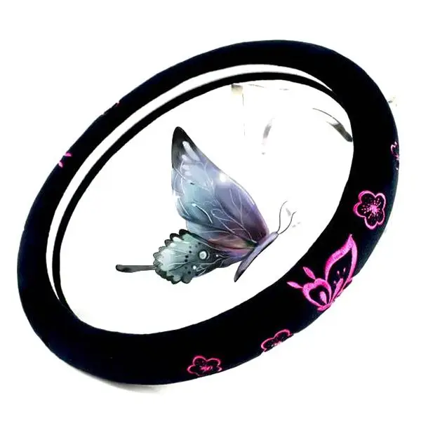 

Comfort Grip Steering Wheel Cover - Rubber (Butterfly Pink)