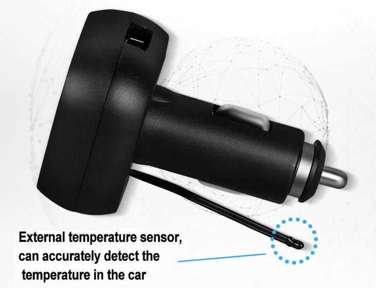 4 в 1 Автомобильный термометр, таймер, двойной дисплей, светодиодный, цифровой, авто, USB зарядное устройство, 12 В/24 В, измеритель температуры