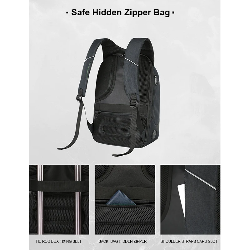 2017 Mochilas de Los Hombres Urbanos de Carga USB Portátil Mochila Minimalista Moda antirrobo Mochila Informal Mochila Impermeable Bolsa de Viaje