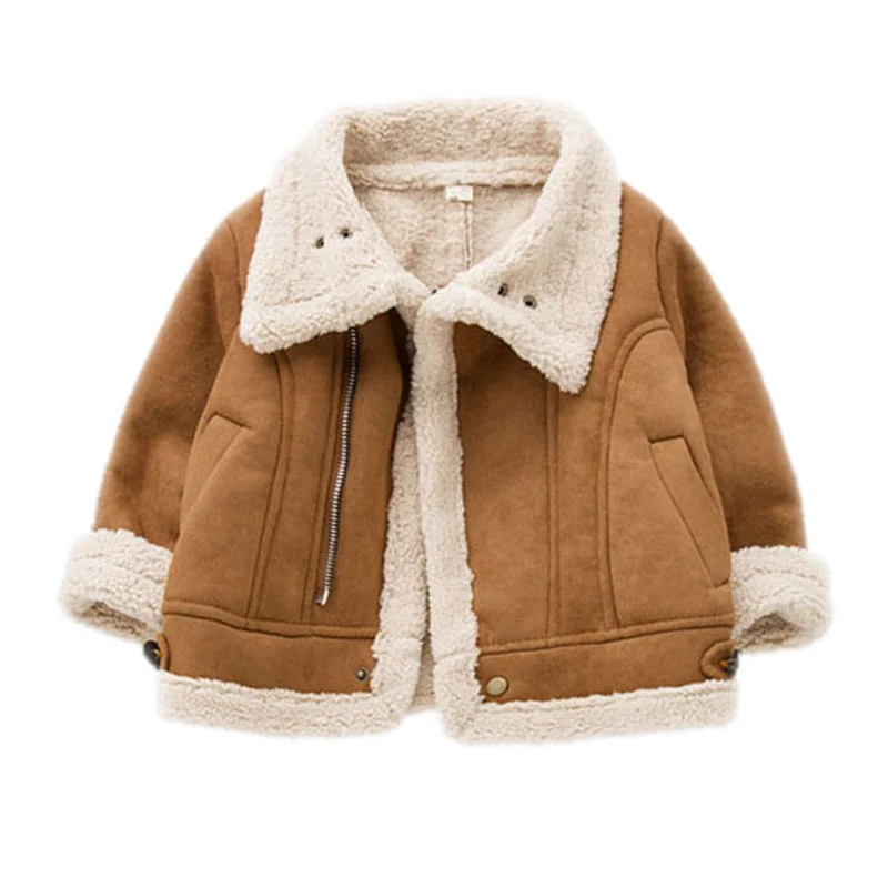 

baby winter jackets 2018 new kids winter coat solid turn down collar toddler boys outwear thicken warm suede children jackets