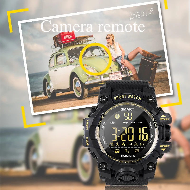 SENBONO Смарт-часы EX16S 5ATM водонепроницаемые Смарт-часы с пультом дистанционного управления фитнес-часы Bluetooth трекер активности спортивные часы