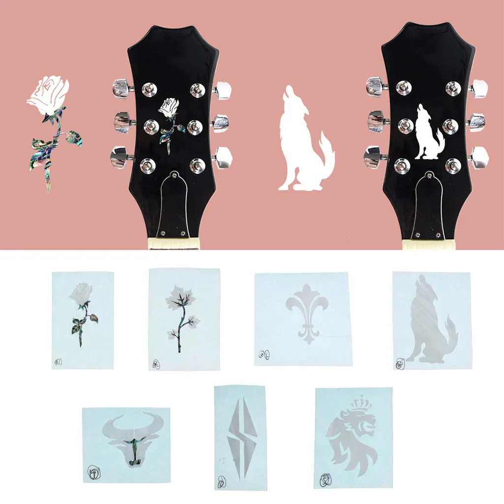 Guitar Inlay Sticker Headstock Decal for Acoustic Classical Electric Guitar Parts