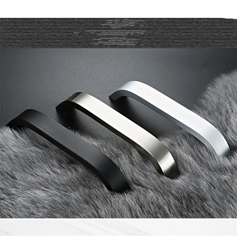 

5pcs Kitchen Cabinet Handles and Knobs Black White silver Furniture Handle for Kitchen Cabinet Drawer Pull 96 /128mm/160mm/192mm