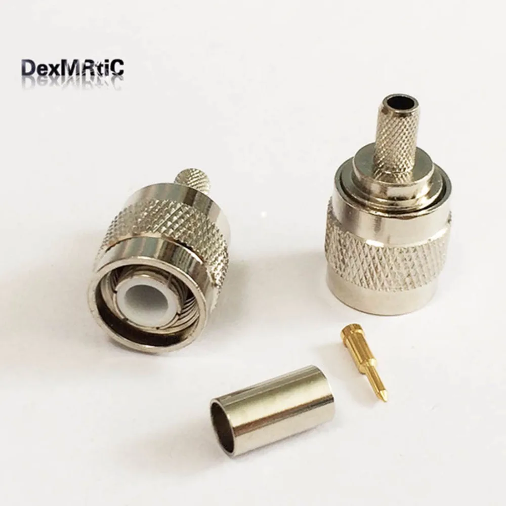 

1pc TNC male plug RF Coax Connector Crimp RG58,RG142,RG400,LMR195 Straight Nickelplated NEW wholesale