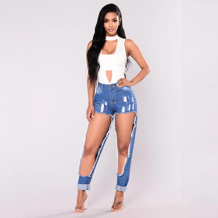 CANIS Ripped Jeans Women Street Denim 
