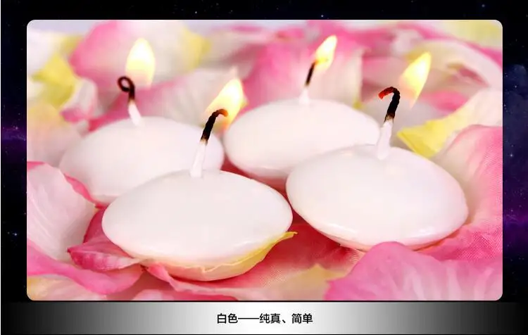 Горячая 100 шт маленькие без запаха плавающие свечи для свадебной вечеринки домашнего декора свечи, красные, белые, розовые - Цвет: B