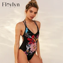 Floylyn, сексуальный сдельный купальник, женский купальник, цветочный принт, высокий крой, боди, бандаж, Цельный купальник, монокини