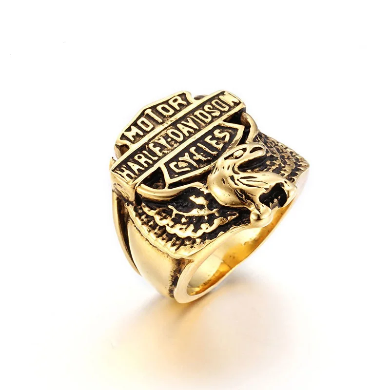 Motorcycle Personality retro punk wind eagle men ring ring locomotive ring jewelry
