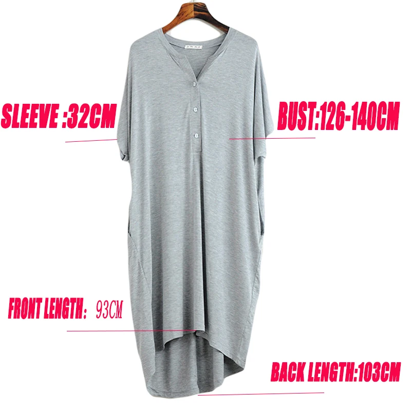 Women Nightgowns Summer Sleepwear Casual Night Dresses Plus size Short Sleeve Loose Nightdress Home Clothes