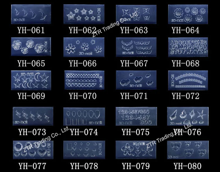 1 шт. 3d акриловый шаблон для ногтей акриловая резьба для ногтей Форма для дизайна ногтей шаблон в 139 дизайны узор украшения силиконовые гелевые инструменты