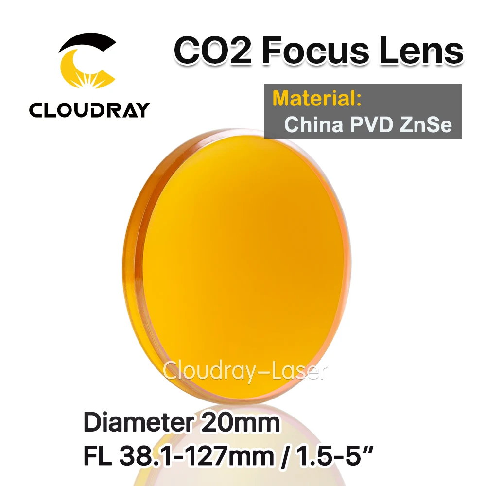 baratas Cloudray China ZnSe Lente de Foco do Dia. 20mm FL 38.1 127mm 2.5 \