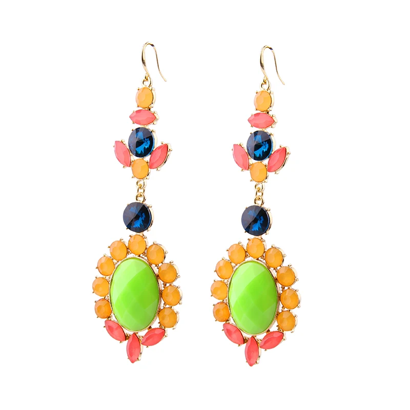 Colorful Long Earring For Women Fashion Bohemian Jewelry Imitation