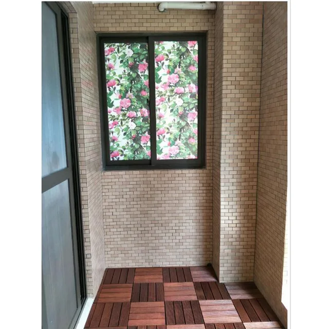Modern Flower Glass Stickers Bathroom Balcony Sliding Door Frosted ... Modern Flower Glass Stickers Bathroom Balcony Sliding Door Frosted ...