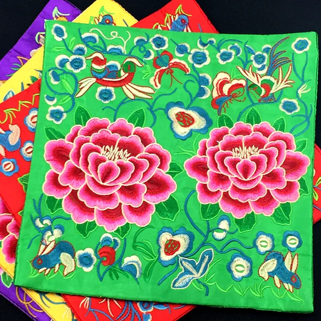 Embroidery Peony Flower Modern Decorative Placemats For Table Mats Embroidery Peony Flower Modern Decorative Placemats For Table Mats Chinese Silk Fabric Protection Dining Pads Mouse